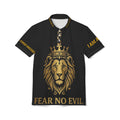 Fear No Evil Lion Polo Shirt — Regal Crowned Lion Graphic