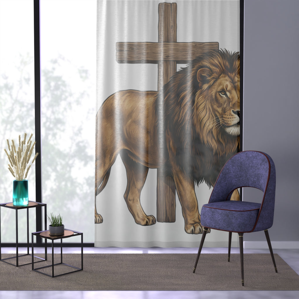 Lion of Judah Window Curtain — Bold Faith-Inspired Home Décor