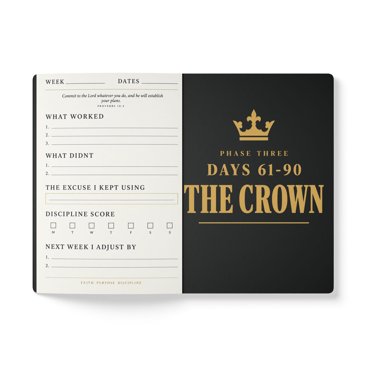 Purpose Planner Softcover Journal — 'Ninety Days, One Action a Day' Goal Planner LegacyForged™