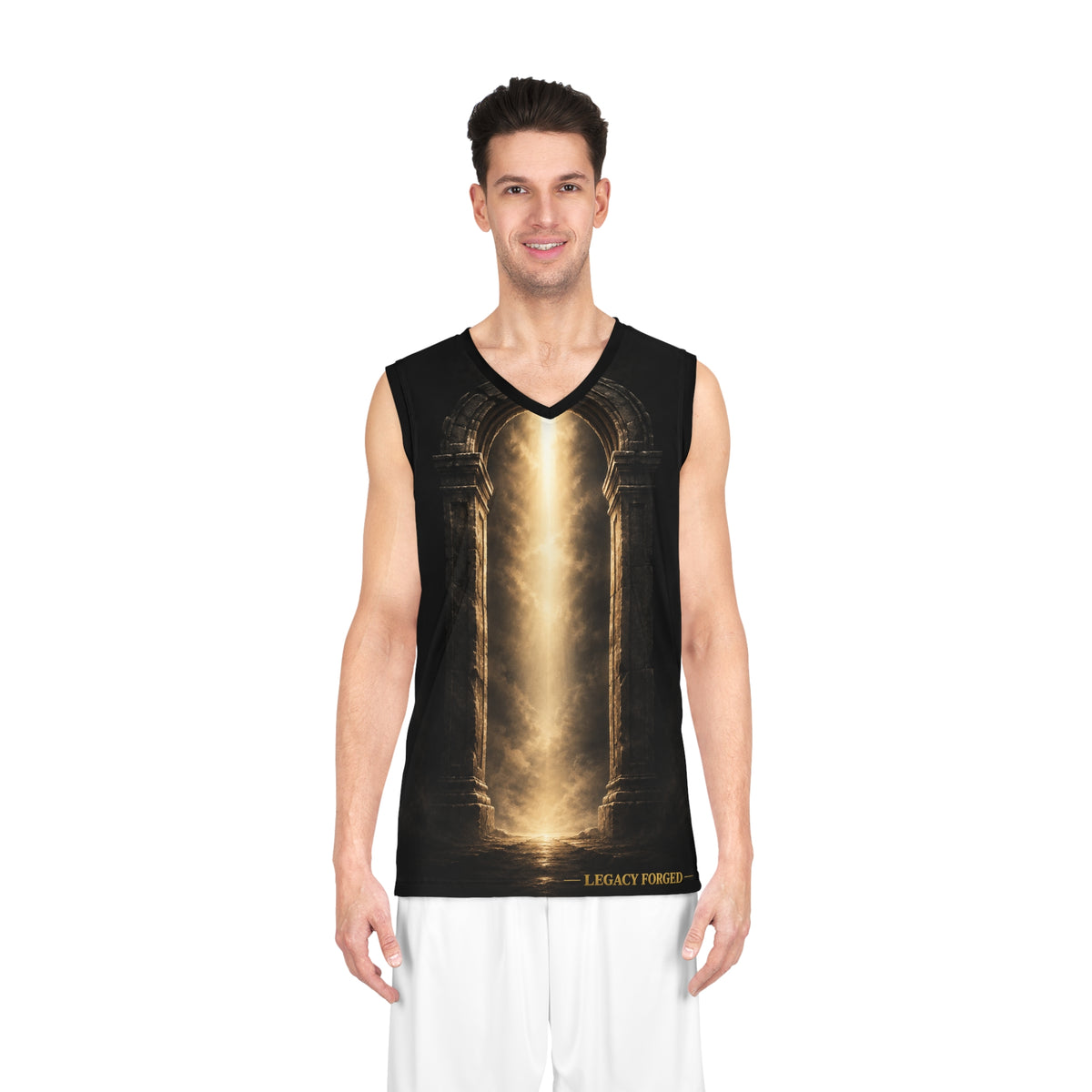 Basketball Jersey — 'Legacy Forged' Archway Design (Faith • Purpose • Discipline) LegacyForged™