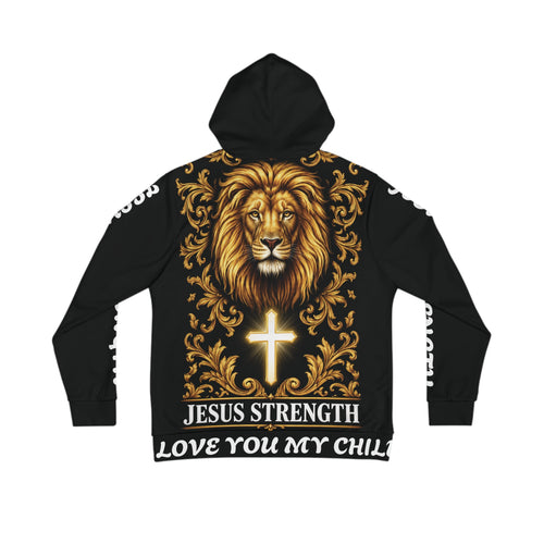 Christian Lion Hoodie — "Jesus Strength"