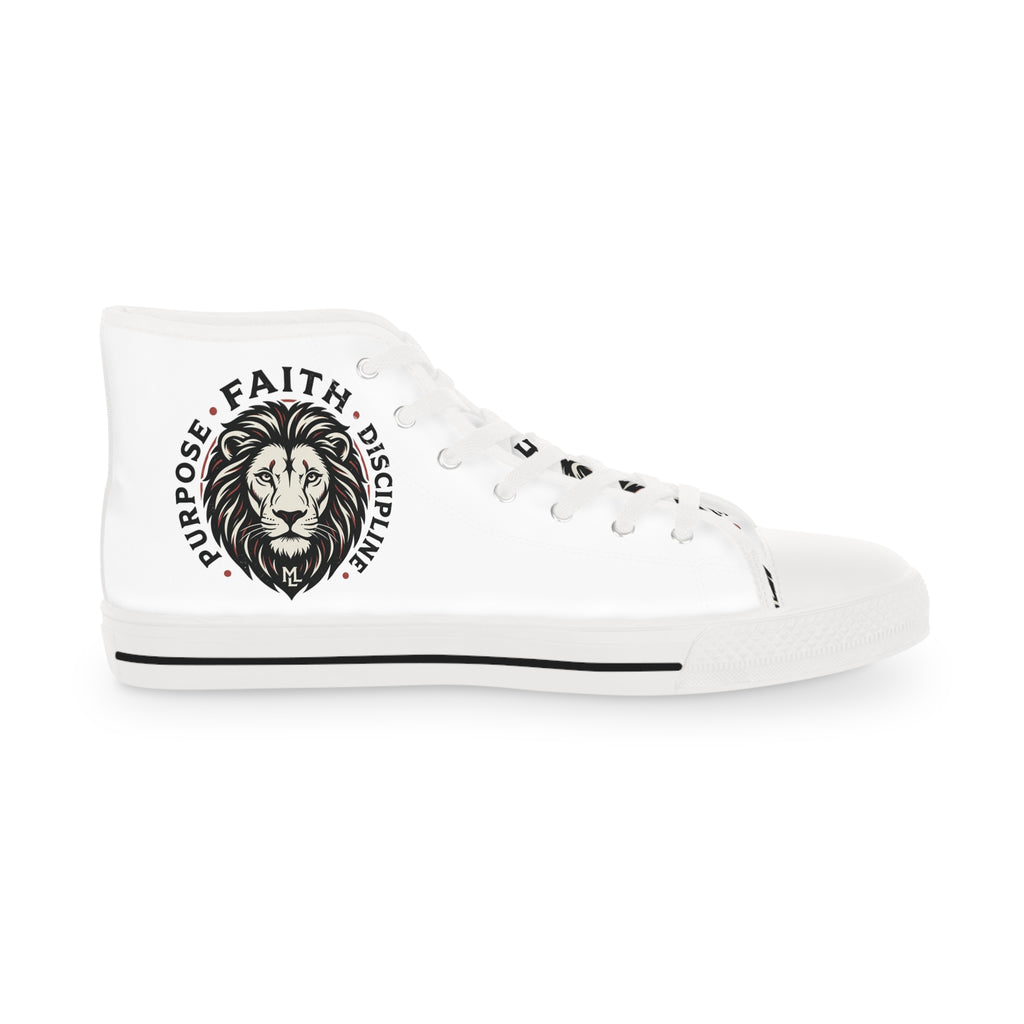 High Top Sneakers — Lion Crest “Faith • Discipline” Graphic