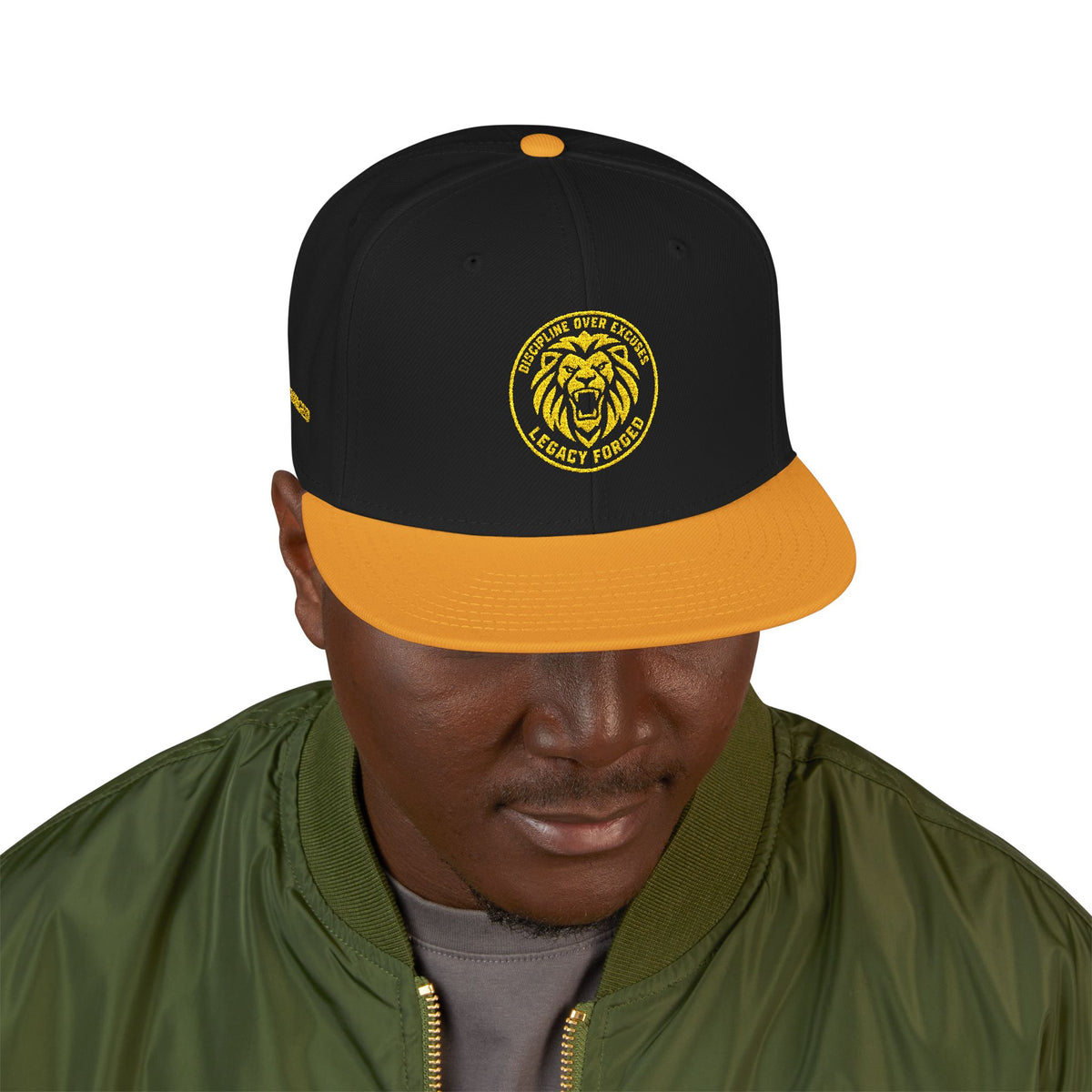 Embroidered Lion Crest Snapback Hat