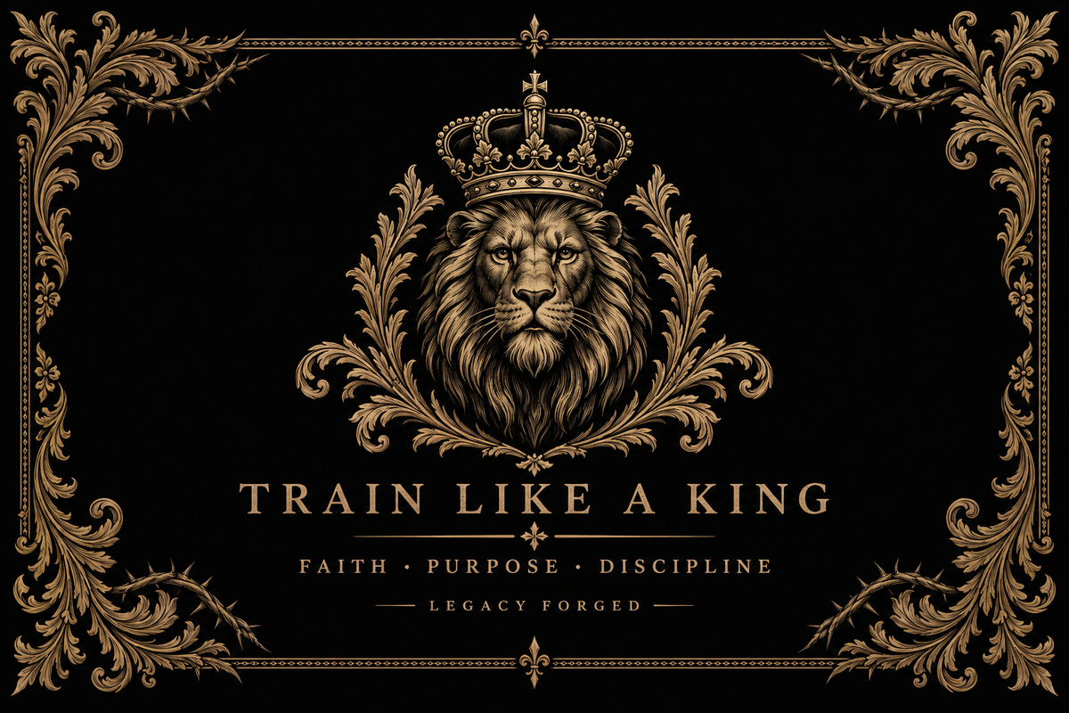 Beach Towel — "Train Like a King" Lion Crown Fitness Beach Towel LegacyForged™