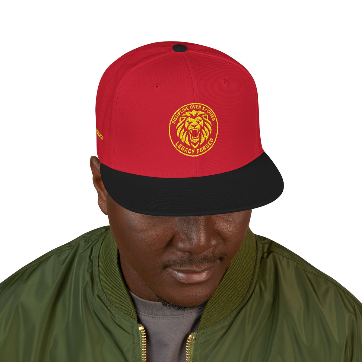Embroidered Lion Crest Snapback Hat