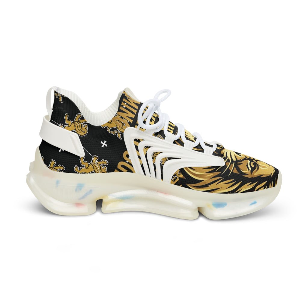 Lion Graphic Mesh Sneakers — Men's Bold Athletic Shoes