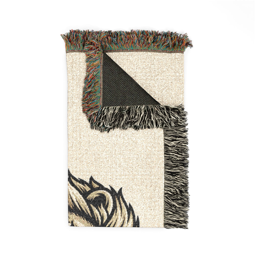 Faith Purpose Discipline Lion Woven Blanket — Inspirational Throw for Home & Church