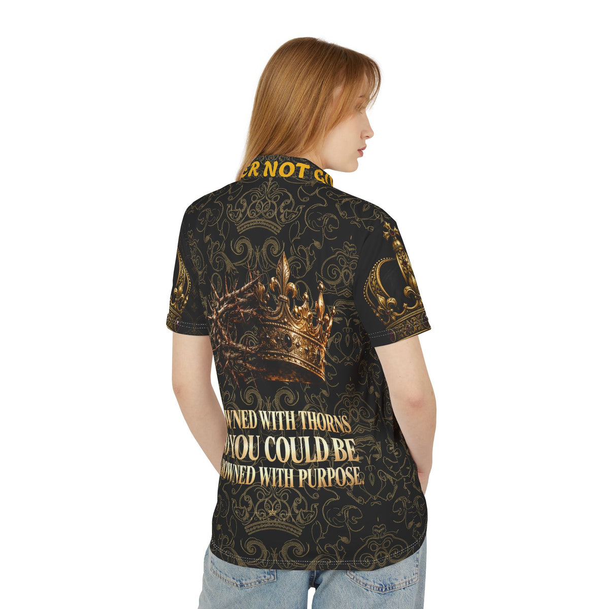 Polo Shirt — 'Crowned with Thorns, Crowned with Purpose' Graphic Polo