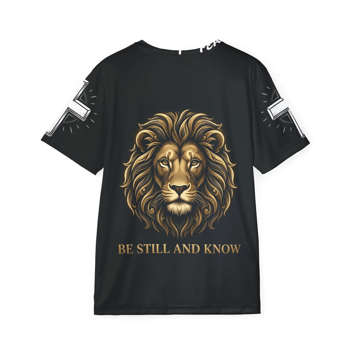 Lion Graphic Jersey — "Be Still and Know" Men's Sports Shirt