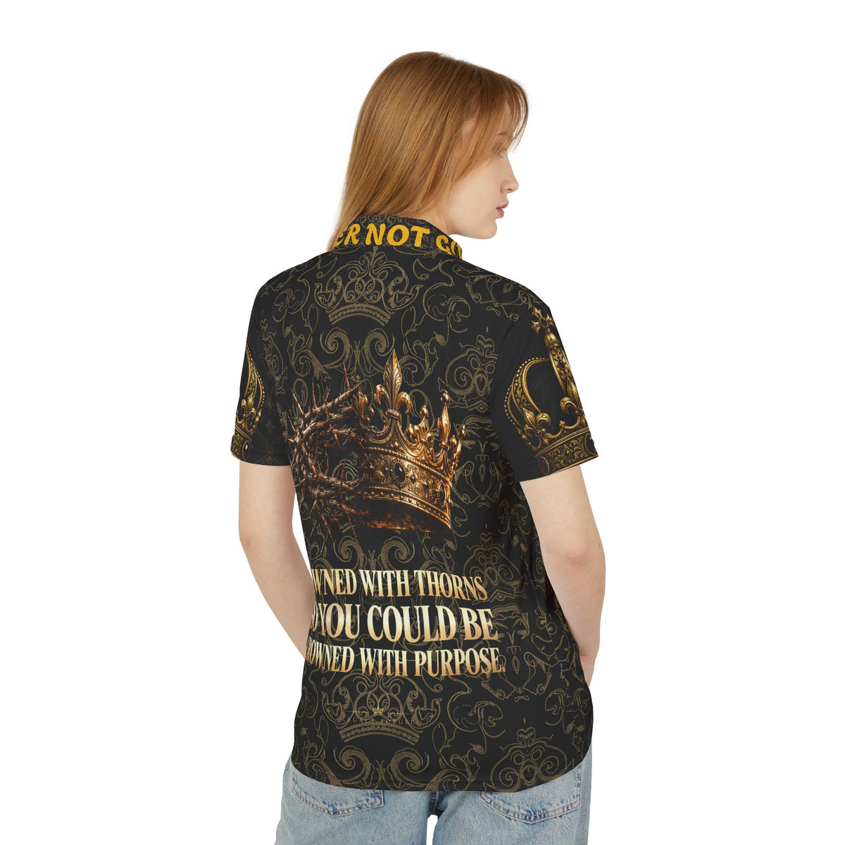 Polo Shirt — 'Crowned with Thorns, Crowned with Purpose' Graphic Polo