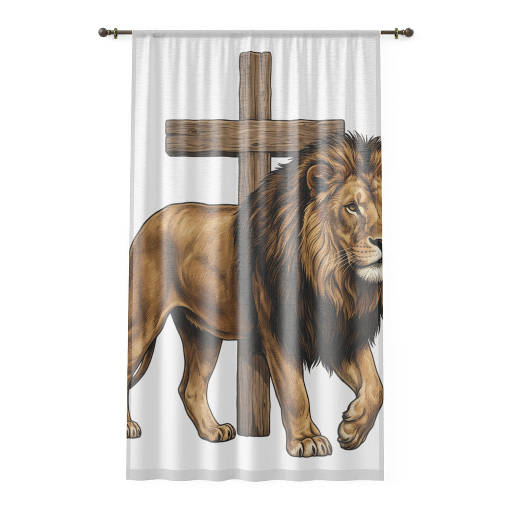 Lion of Judah Window Curtain — Bold Faith-Inspired Home Décor