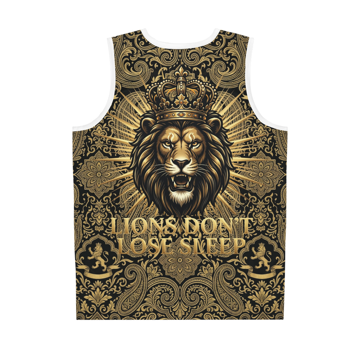 Lion Crown Basketball Jersey — "Lions Don't Lose Sleep" All-Over Print