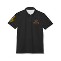 Crown Monogram Polo Shirt — Elegant Black & Gold Casual Polo LegacyForged™