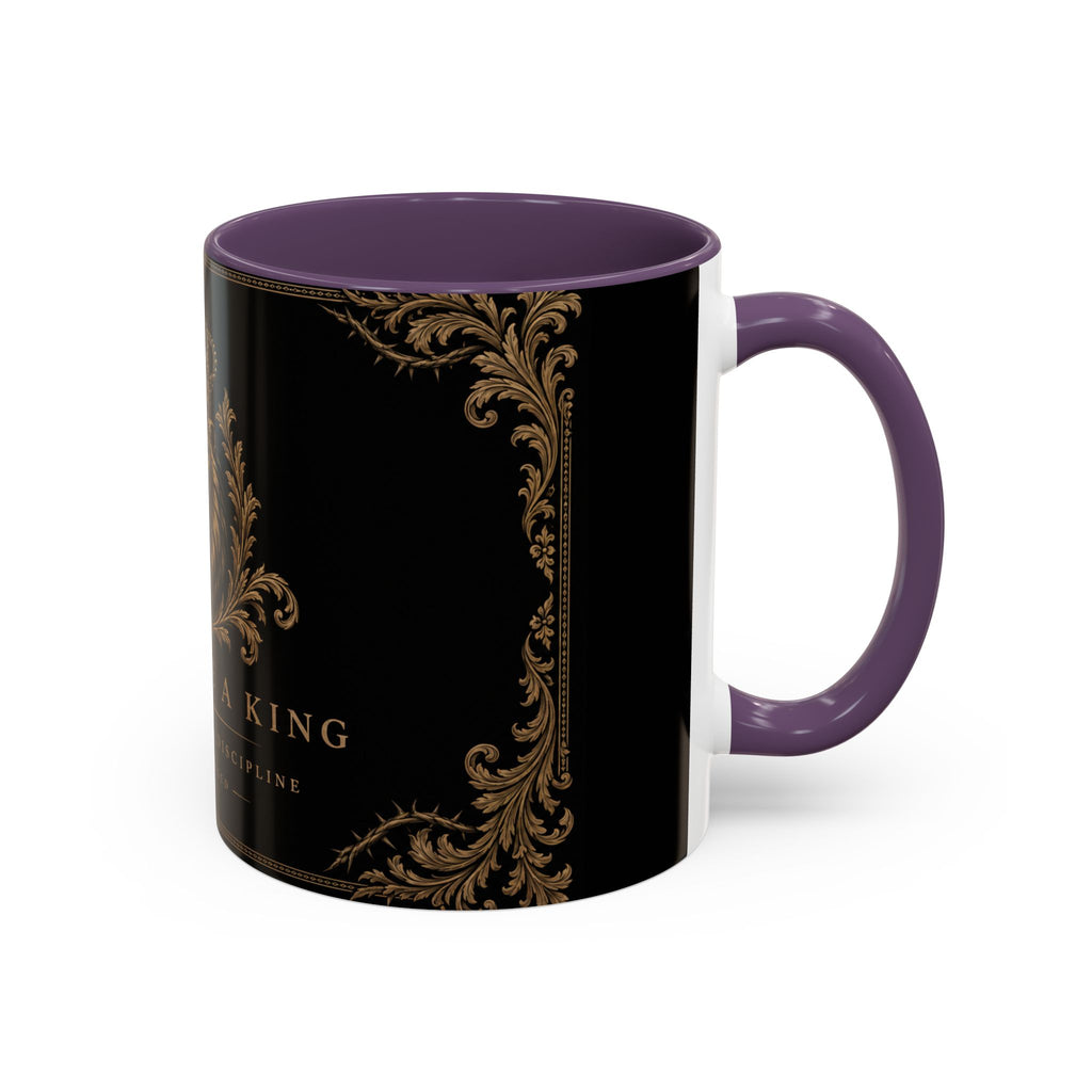 Train Like a King Coffee Mug — Lion Crown Motivational Black Tea Mug (11/15oz)