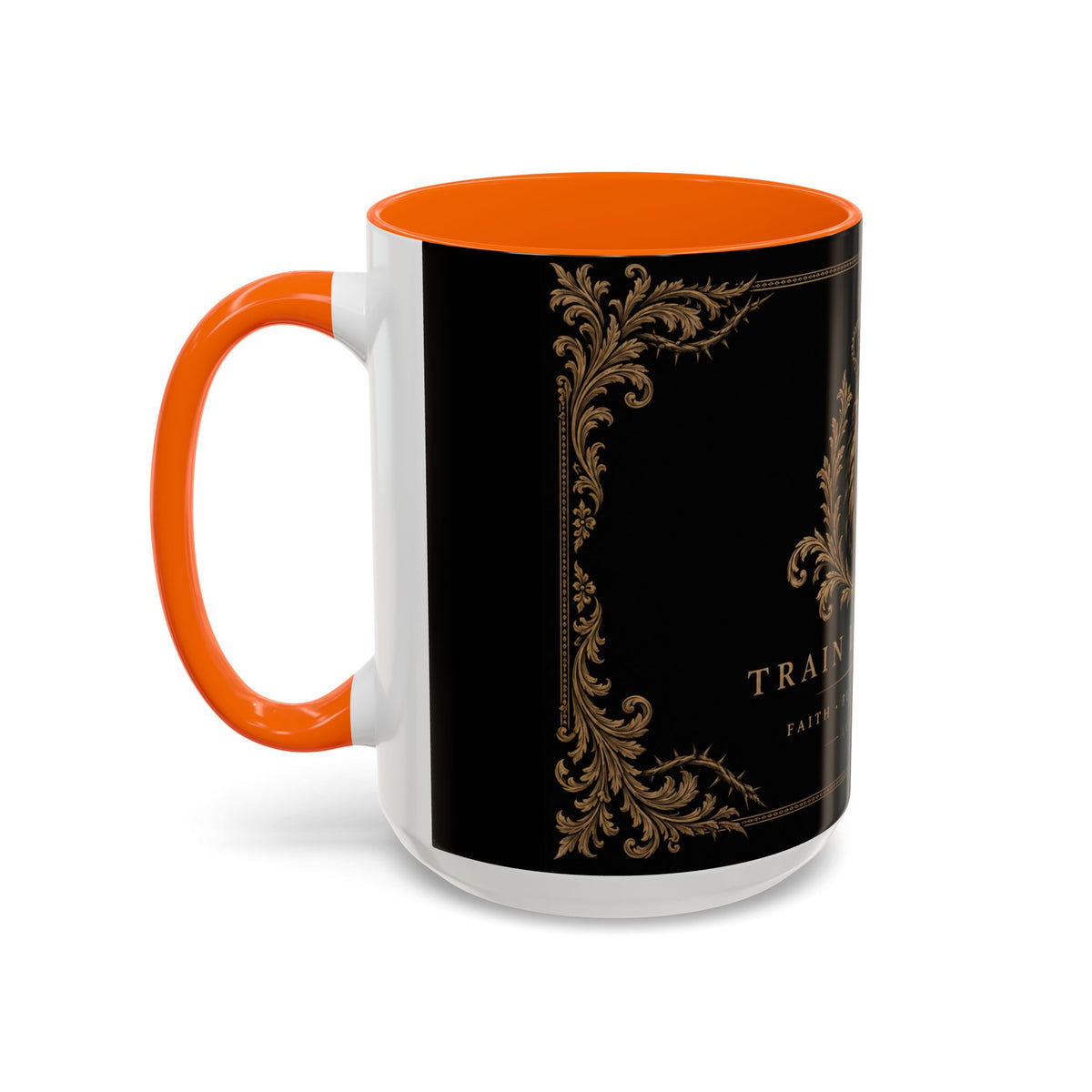 Train Like a King Coffee Mug — Lion Crown Motivational Black Tea Mug (11/15oz)