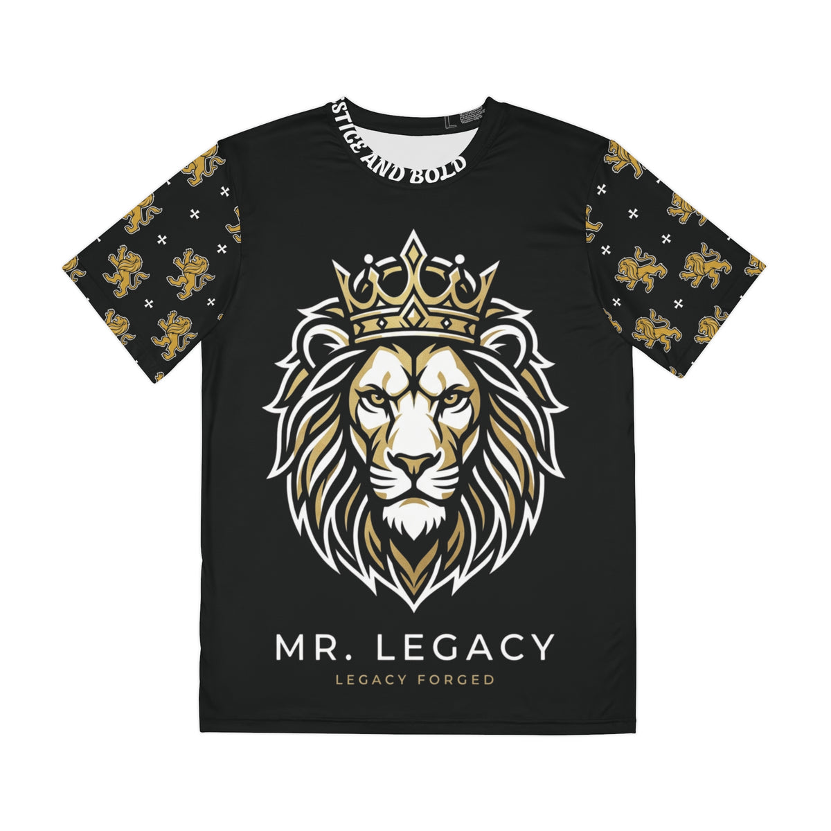 King Lion Graphic Tee — "Mr. Legacy" Crowned Lion All-Over Print