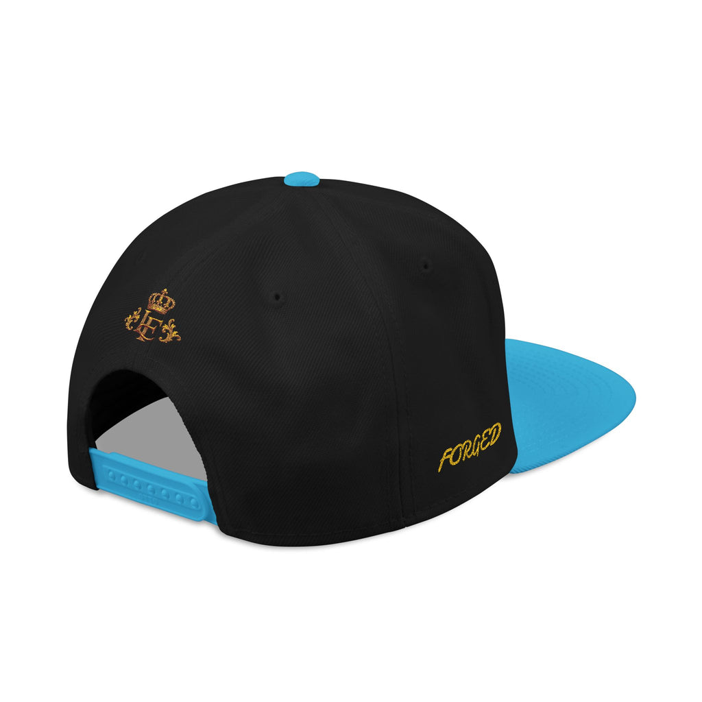 Gold Embroidered Crest Snapback Hat – Vintage Shield Logo Cap
