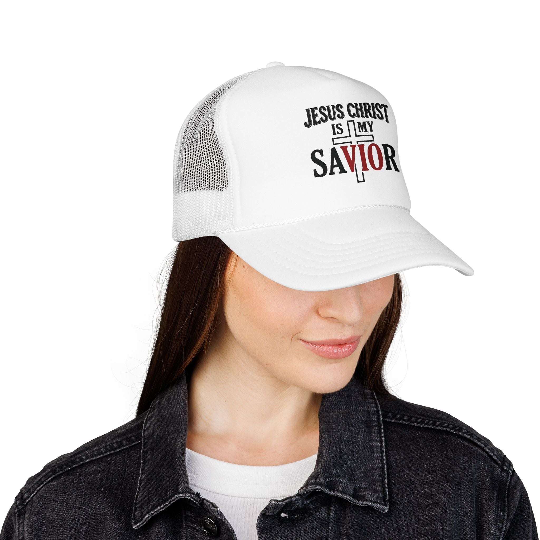 Legacy Forged Trucker Hat — "Jesus Christ Is My Savior" Embroidered Faith Cap