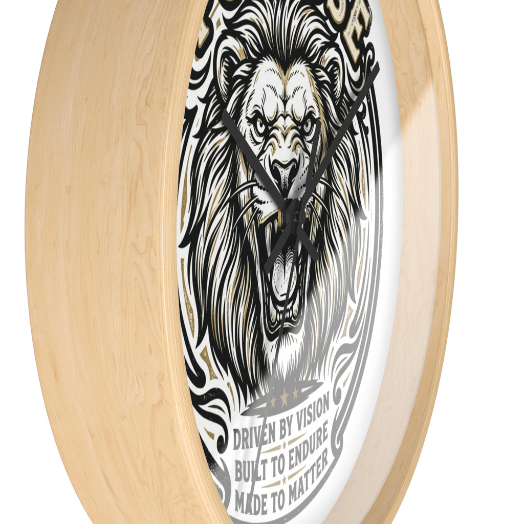 Purpose Lion Wall Clock — Motivational Lion Design, "Purpose: Driven by Vision" Decorative Wall Clock