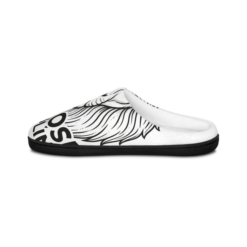 Lion Illustration Women's Indoor Slippers – 'Surprise Me' Monochrome Cozy Slides