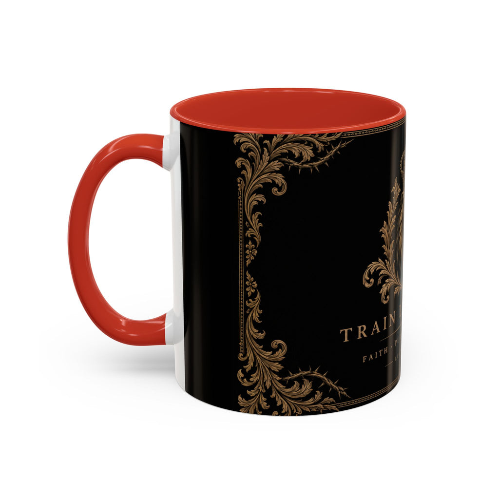 Train Like a King Coffee Mug — Lion Crown Motivational Black Tea Mug (11/15oz)