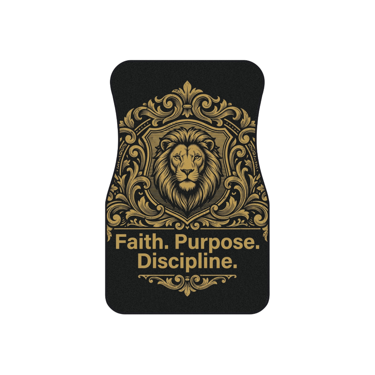Faith Purpose Discipline Lion Car Mats — Front Seat Floor Mats (2-Pack)