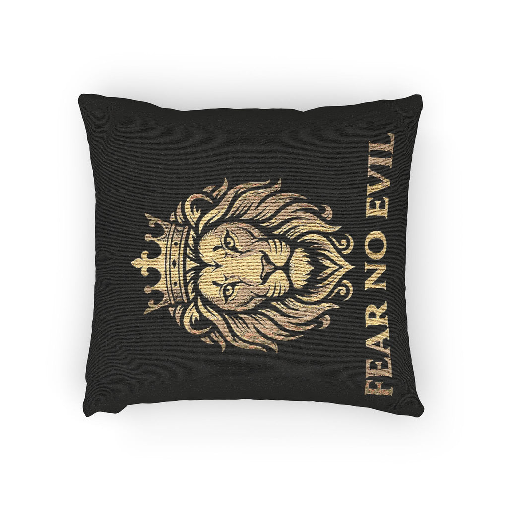 Woven Pillow — Regal Lion "Fear No Evil" Decorative Pillow