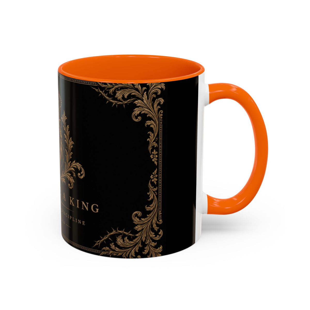 Train Like a King Coffee Mug — Lion Crown Motivational Black Tea Mug (11/15oz)