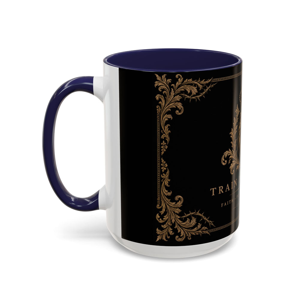 Train Like a King Coffee Mug — Lion Crown Motivational Black Tea Mug (11/15oz)