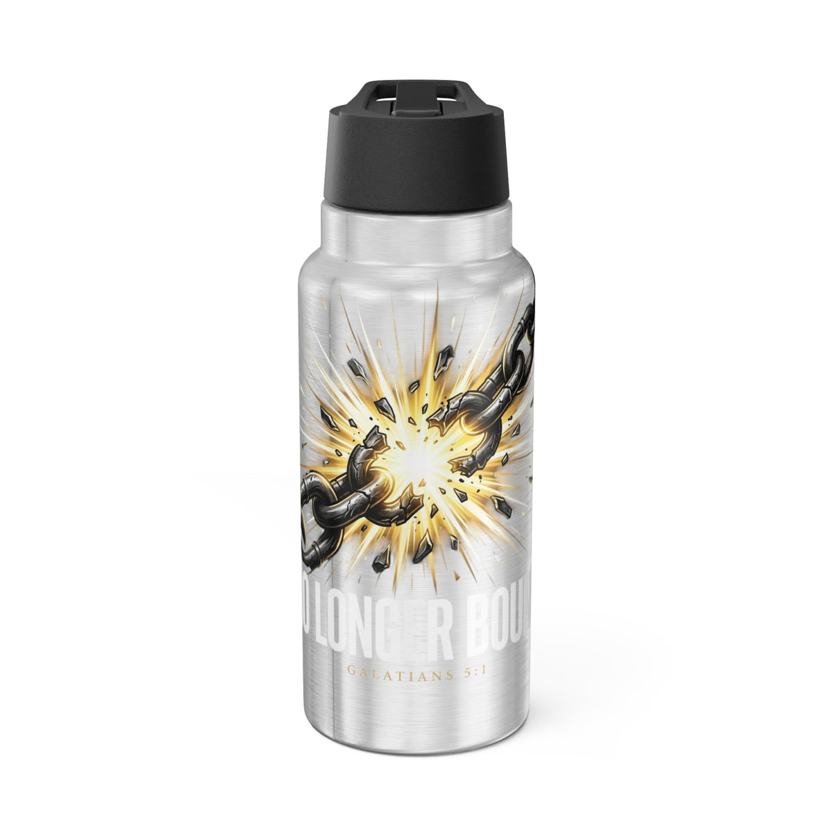 32oz Gator Tumbler — “No Longer Bound” Broken Chain Stainless Steel Water Bottle