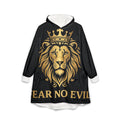 Hooded Blanket — Golden Crown Lion "Fear No Evil" Cozy Throw