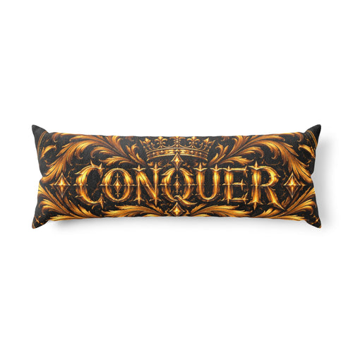 Conqueror Body Pillow – Regal Black and Gold Crown Design