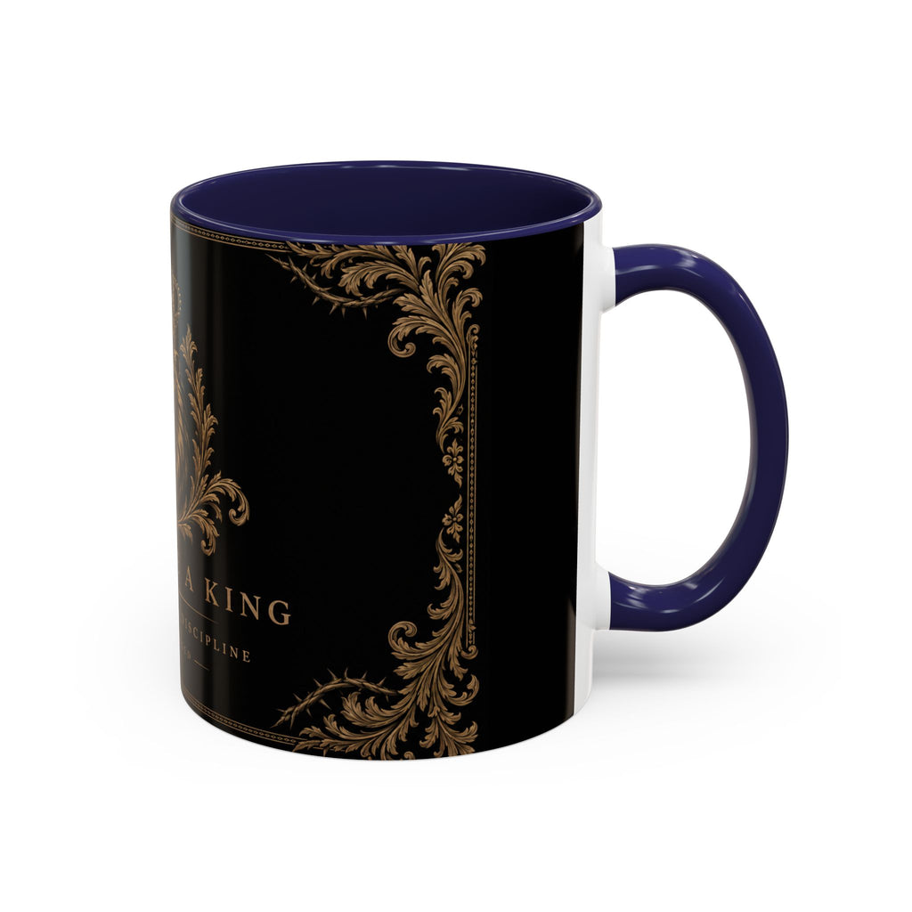 Train Like a King Coffee Mug — Lion Crown Motivational Black Tea Mug (11/15oz)