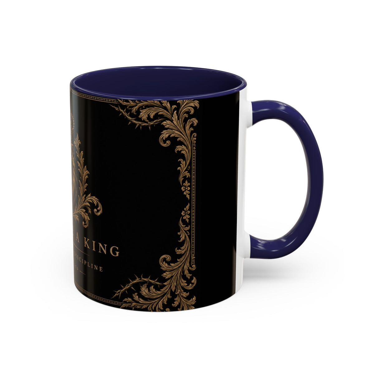 Train Like a King Coffee Mug — Lion Crown Motivational Black Tea Mug (11/15oz)