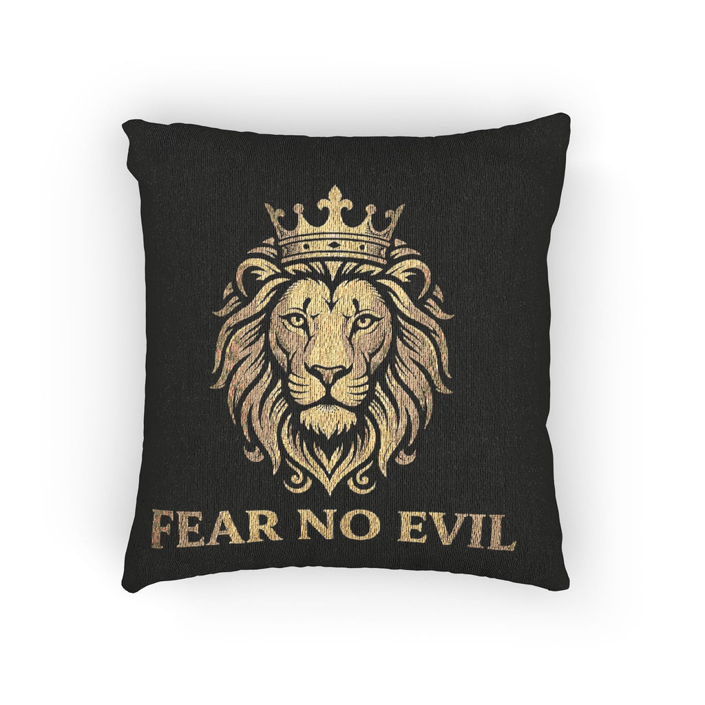 Woven Pillow — Regal Lion "Fear No Evil" Decorative Pillow