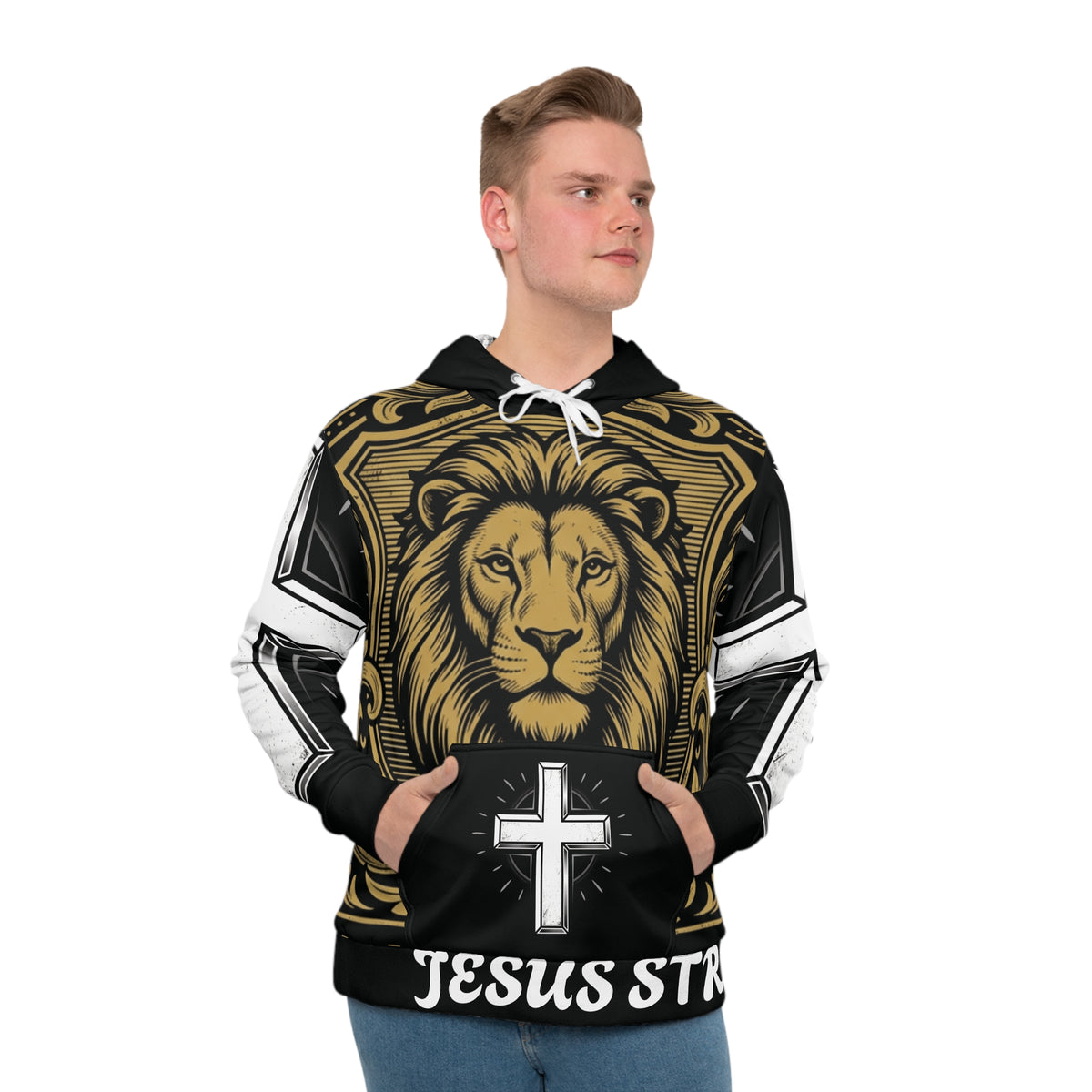 Jesus Strength Lion Hoodie — Christian Faith
