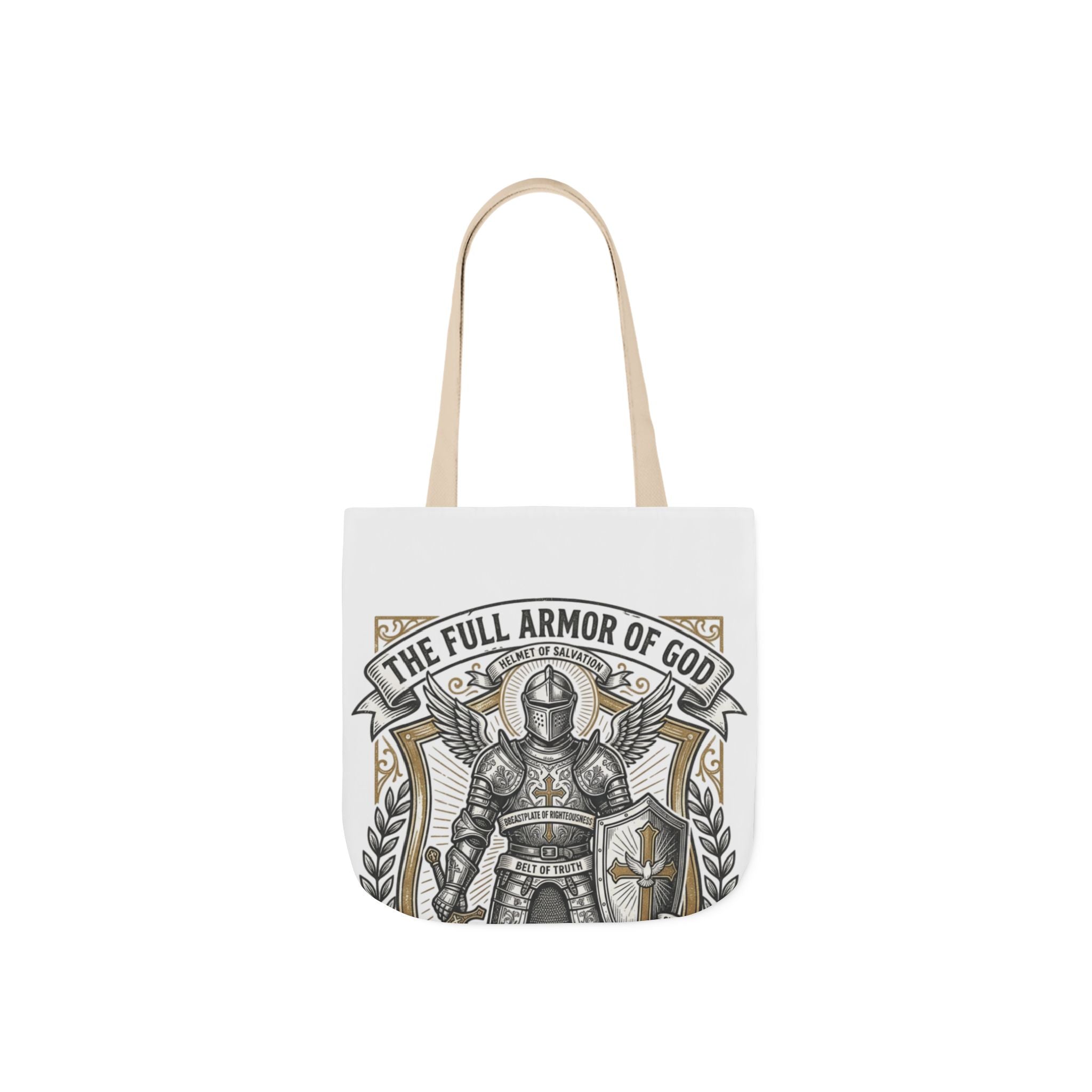 Canvas Tote - "The Full Armor of God" Knight Christian Tote Bag