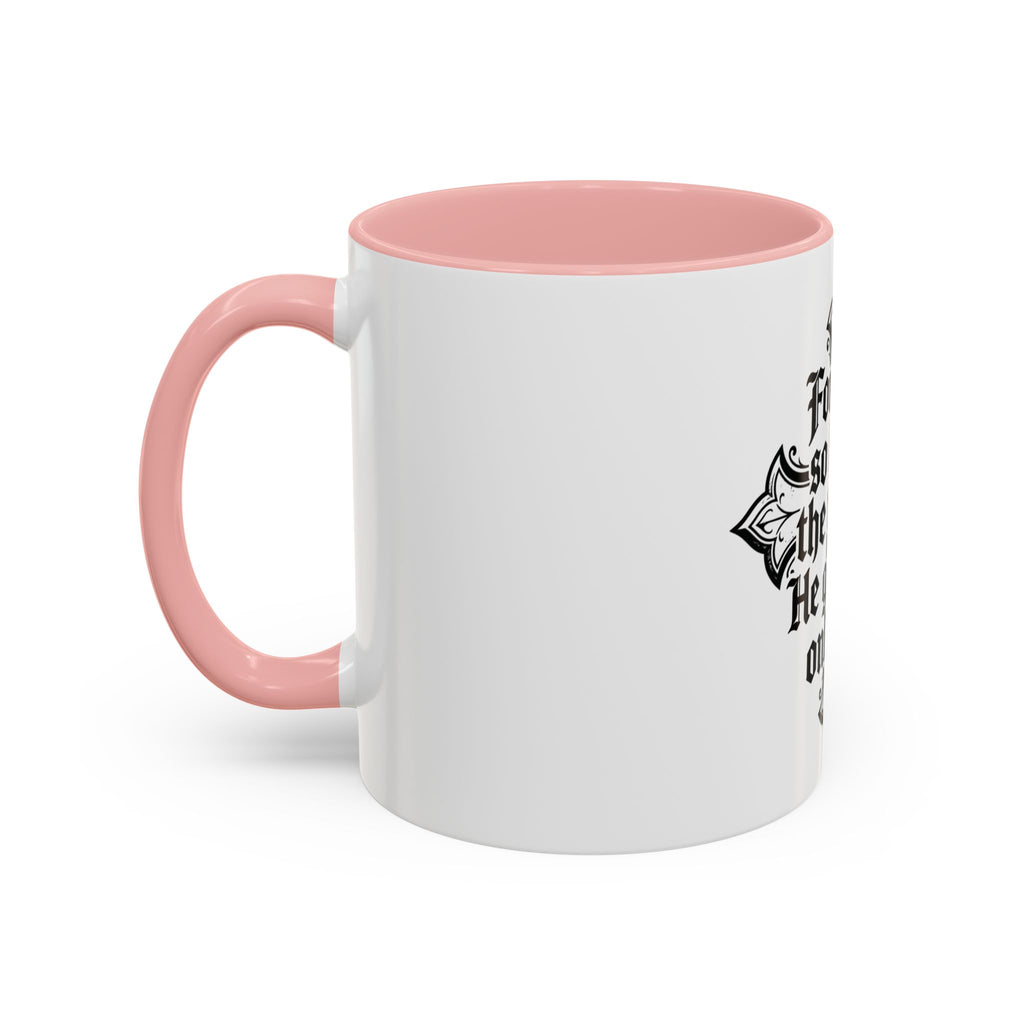 Christian Cross Coffee Mug — "For God so loved the world, He gave His only Son" (11/15oz)