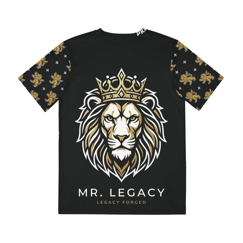 King Lion Graphic Tee — "Mr. Legacy" Crowned Lion All-Over Print