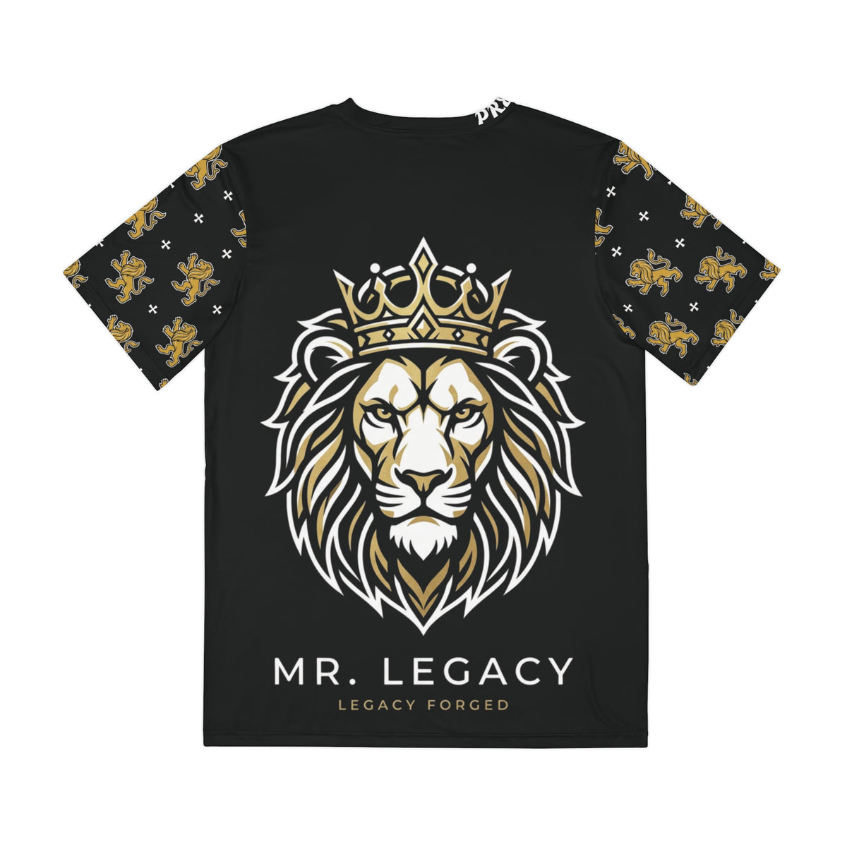 King Lion Graphic Tee — "Mr. Legacy" Crowned Lion All-Over Print