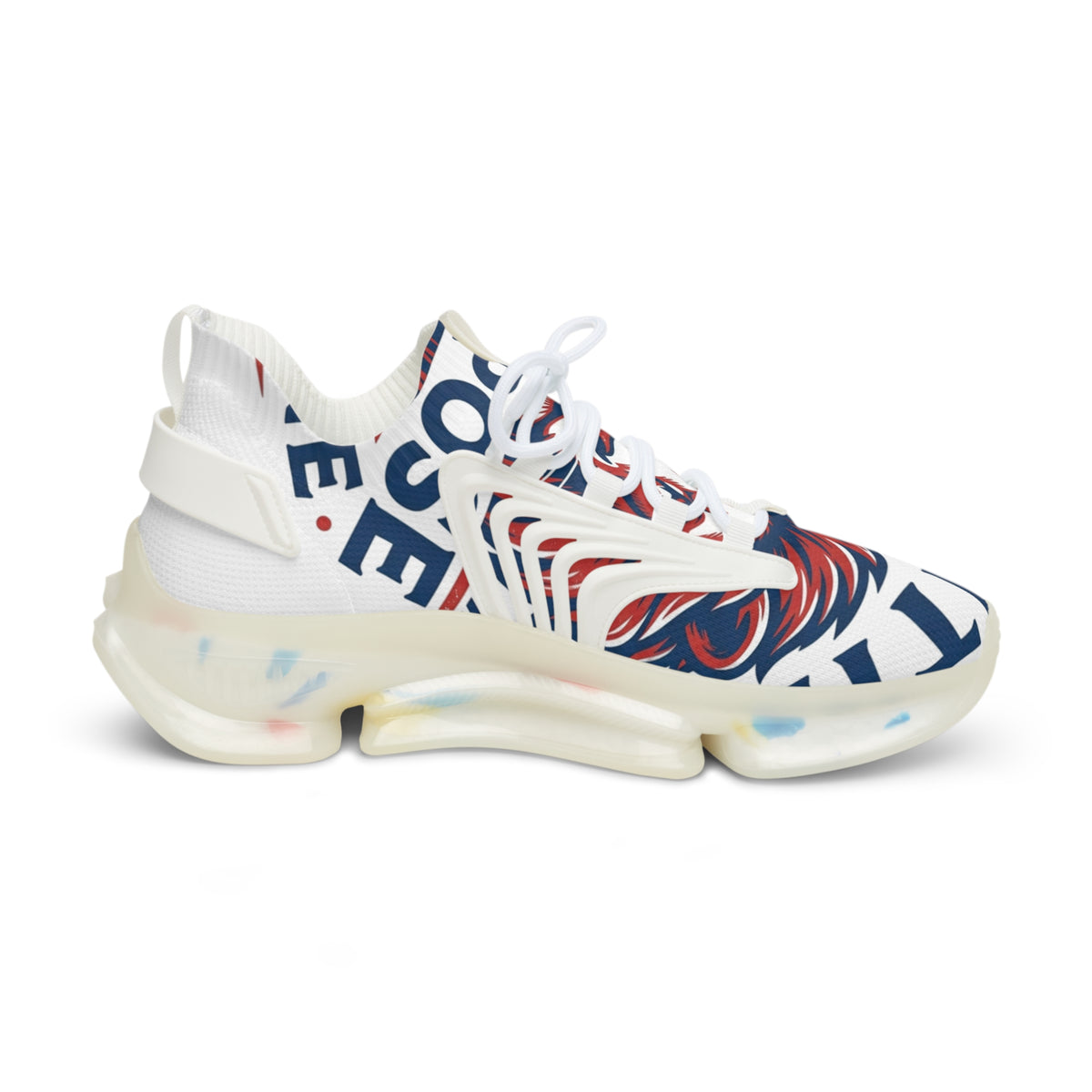 Faith & Purpose Lion Mesh Sneakers — Bold Floral Script Athletic Shoes LegacyForged™