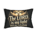 Christian Lumbar Pillow – "The Lord is My Light and My Salvation" Decorative Accent