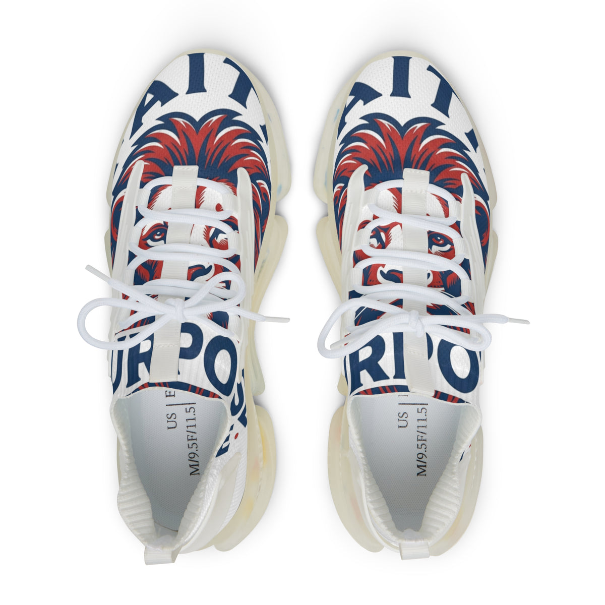 Faith & Purpose Lion Mesh Sneakers — Bold Floral Script Athletic Shoes LegacyForged™