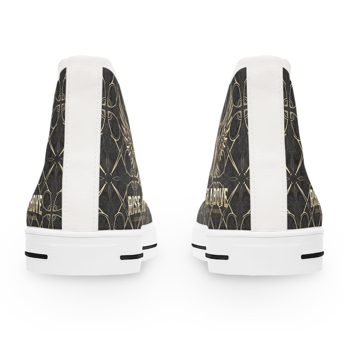 Women's High Top Sneakers — Vintage Winged Skull Pattern LegacyForged™