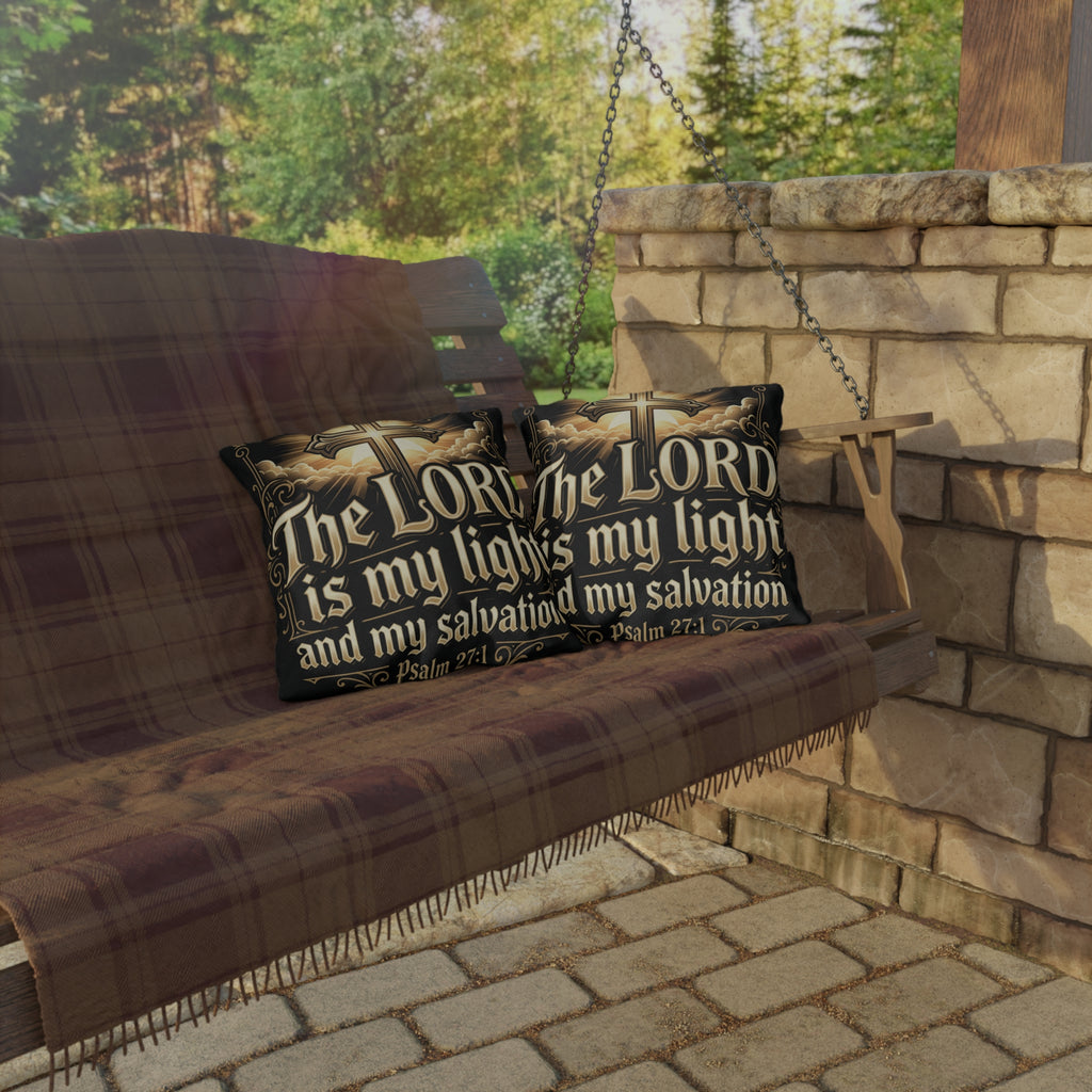 The LORD Is My Light — Psalm 27:1 Outdoor Pillow