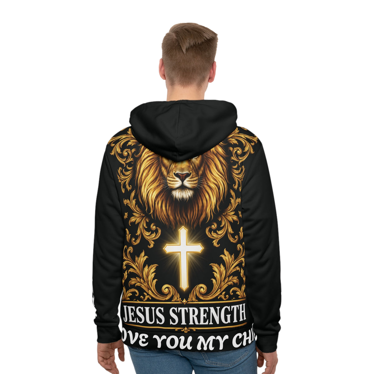 Christian Lion Hoodie — "Jesus Strength"