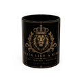 Train Like a King Coffee Mug — Lion Crown Motivational Black Tea Mug (11/15oz)
