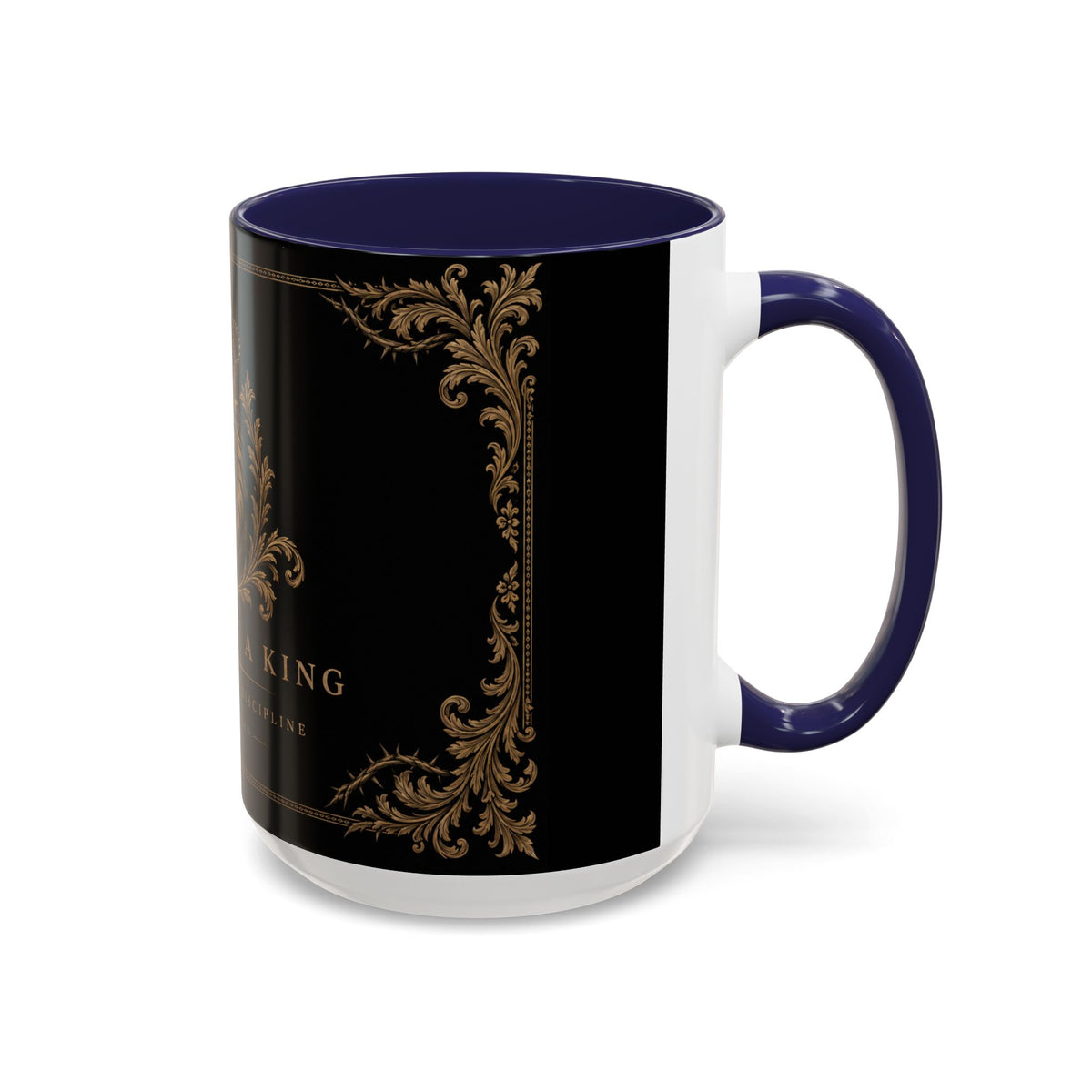 Train Like a King Coffee Mug — Lion Crown Motivational Black Tea Mug (11/15oz)