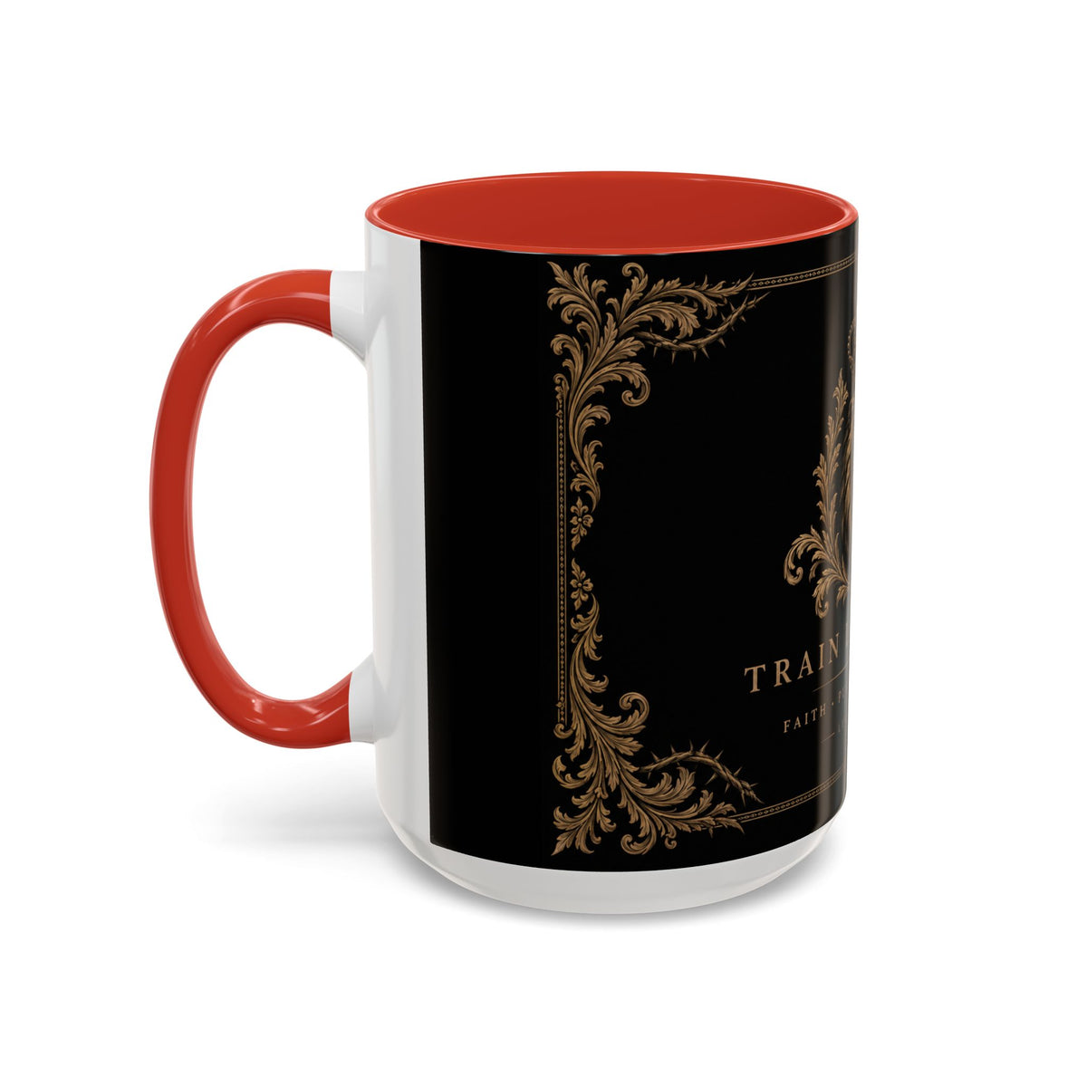 Train Like a King Coffee Mug — Lion Crown Motivational Black Tea Mug (11/15oz)