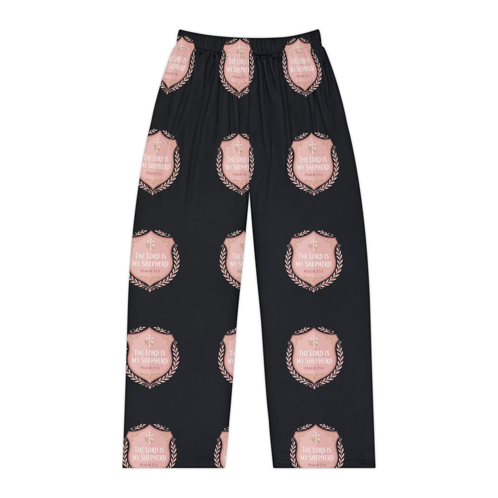 Women's Pajama Pants - Pink Crest Pattern Loungewear